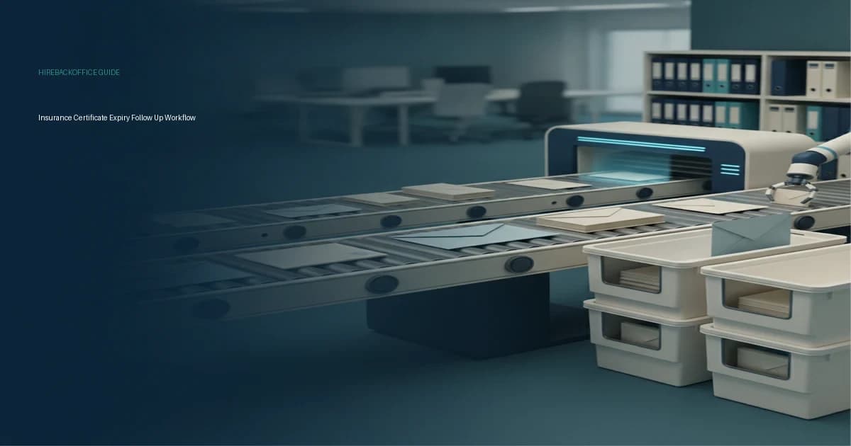 Insurance Certificate Expiry Follow Up Workflow records arranged for an operations review