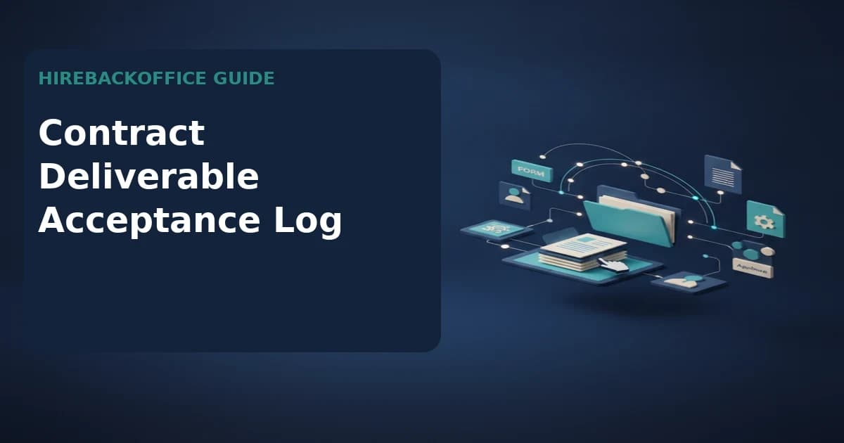 Contract Deliverable Acceptance Log record review by a back-office coordinator