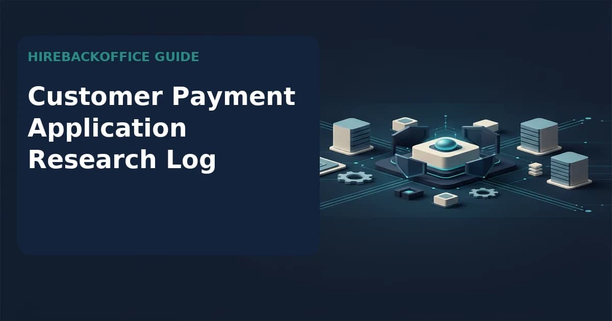 Customer Payment Application Research Log record review by a back-office coordinator
