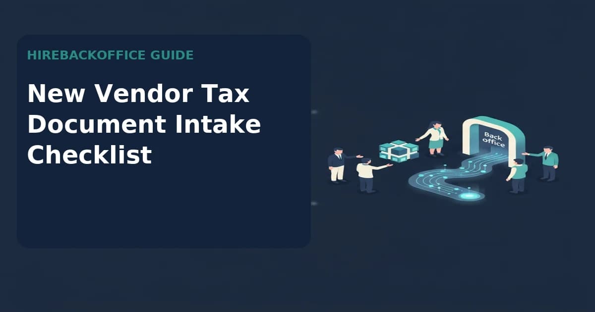 New Vendor Tax Document Intake Checklist record review by a back-office coordinator