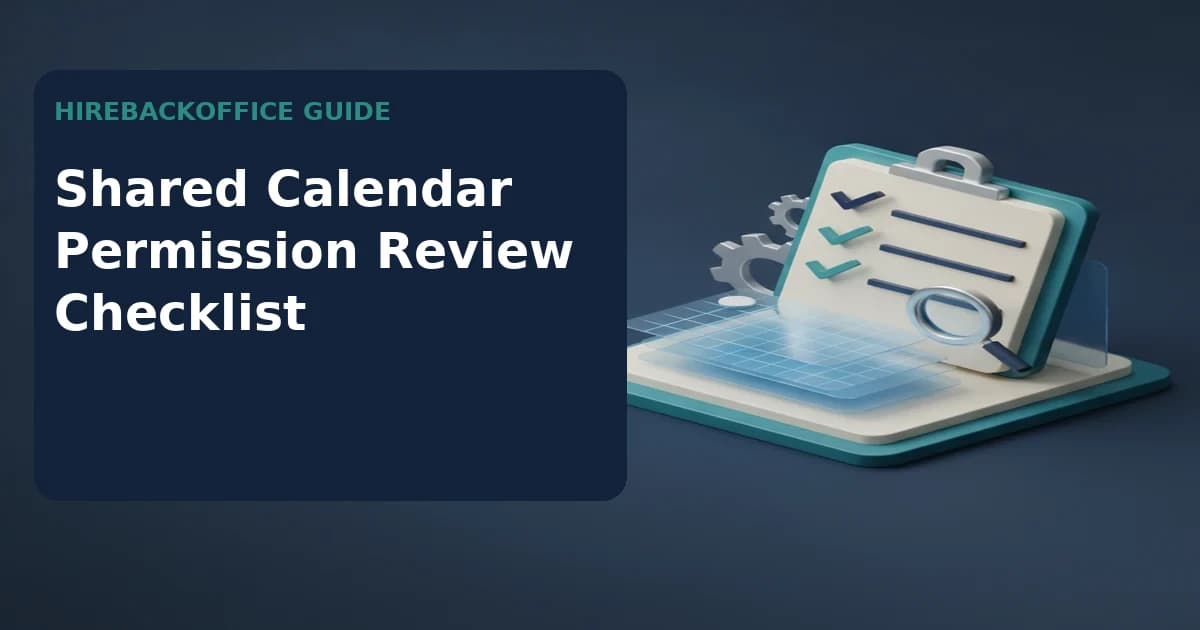 Shared Calendar Permission Review Checklist record review by a back-office coordinator