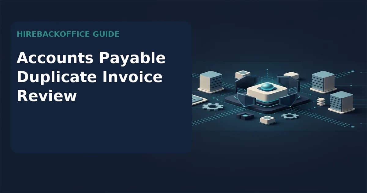 Accounts Payable Duplicate Invoice Review record review by a back-office coordinator