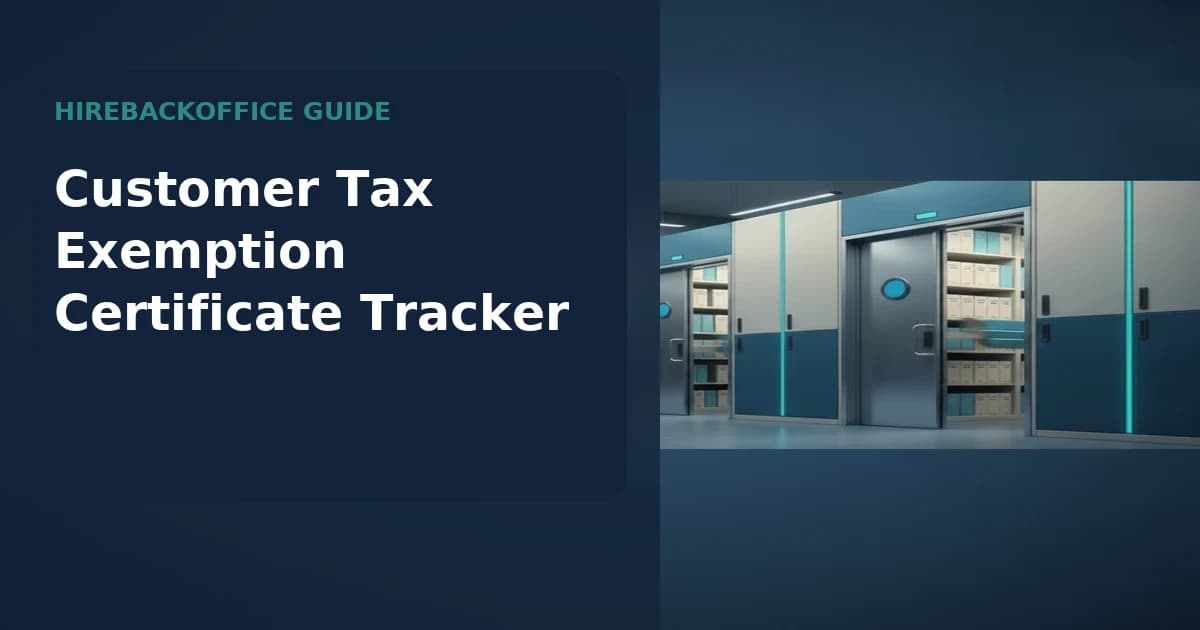 Customer Tax Exemption Certificate Tracker record review by a back-office coordinator