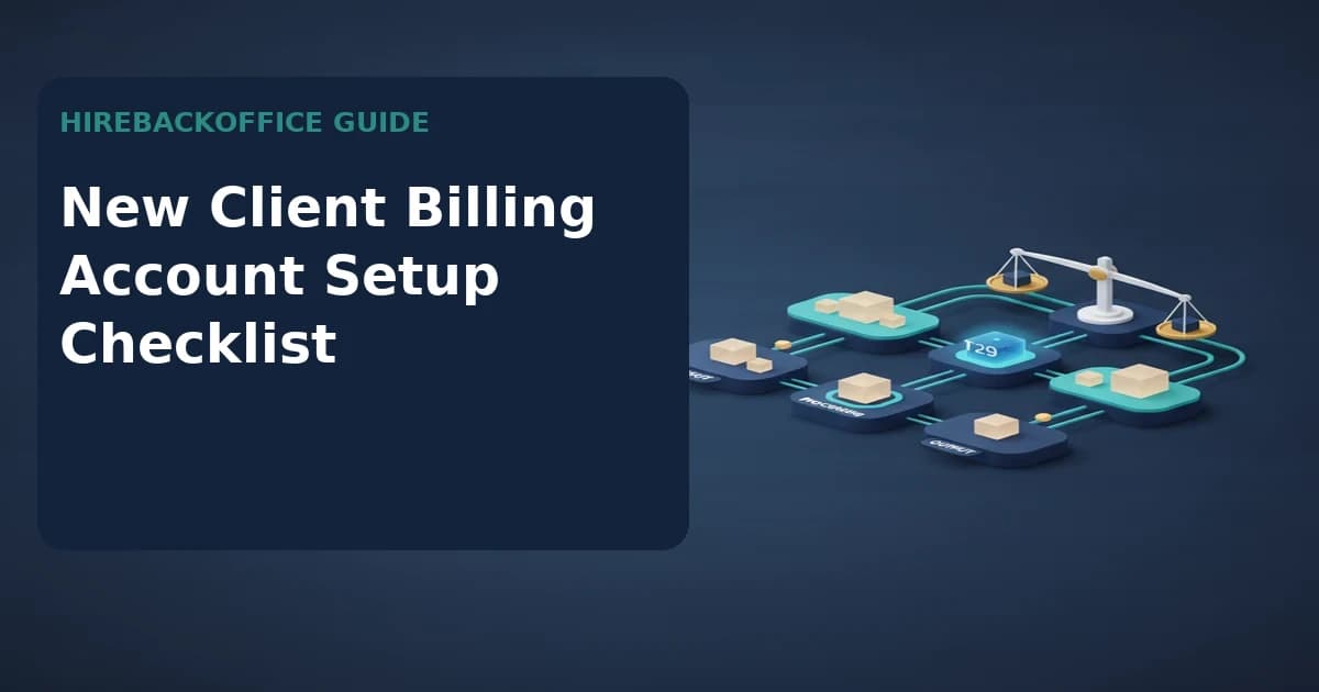 New Client Billing Account Setup Checklist record review by a back-office coordinator