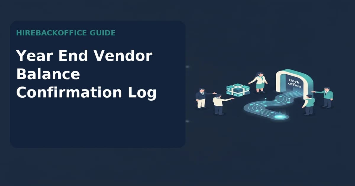 Year End Vendor Balance Confirmation Log record review by a back-office coordinator