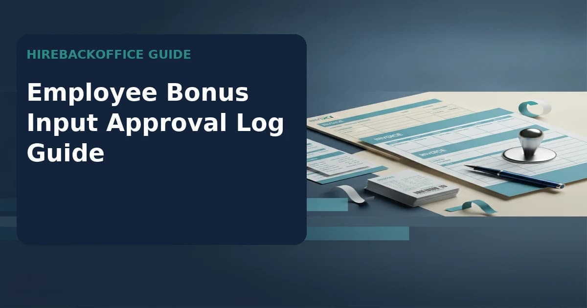 Employee Bonus Input Approval Log Guide record review by a back-office coordinator
