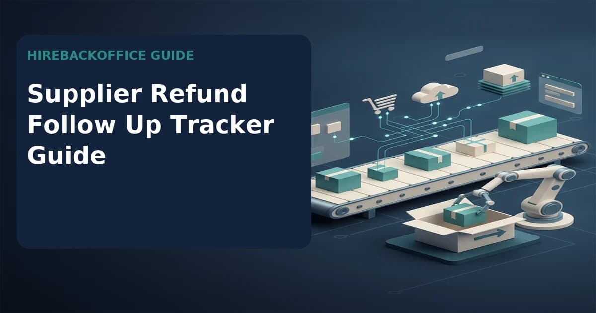 Supplier Refund Follow Up Tracker Guide record review by a back-office coordinator