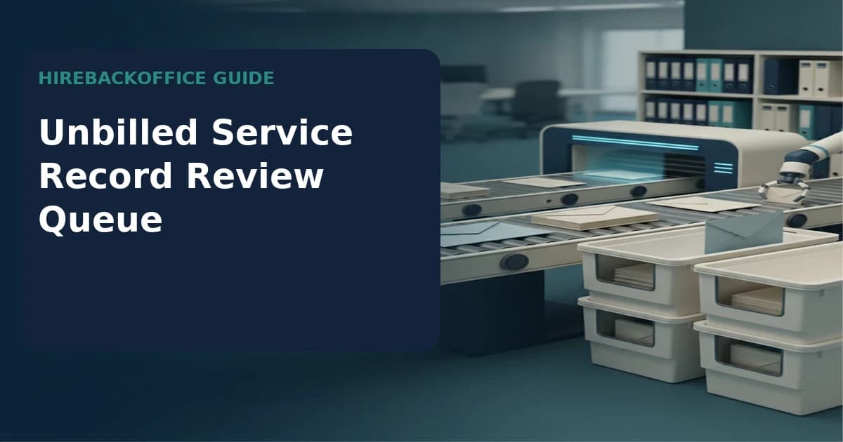 Unbilled Service Record Review Queue record review by a back-office coordinator