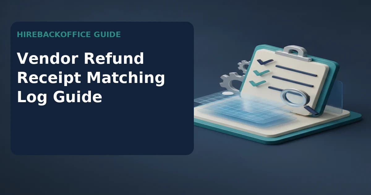 Vendor Refund Receipt Matching Log Guide record review by a back-office coordinator