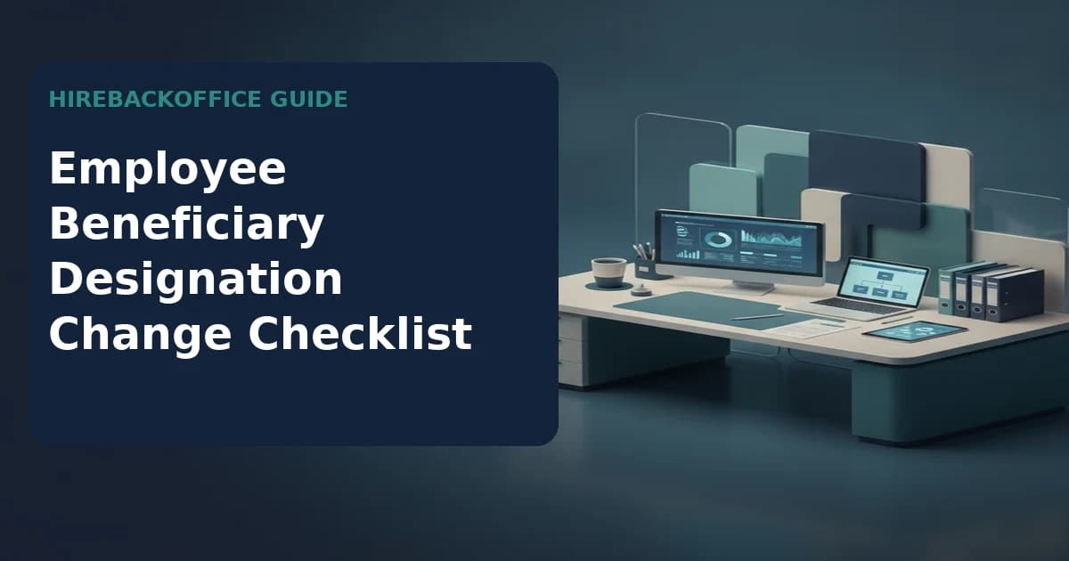 Employee Beneficiary Designation Change Checklist record review by a back-office coordinator