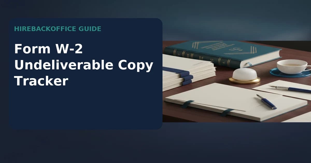 Form W-2 Undeliverable Copy Tracker record review by a back-office coordinator