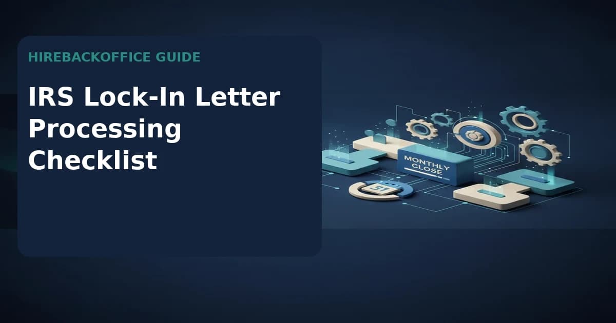 IRS Lock-In Letter Processing Checklist record review by a back-office coordinator