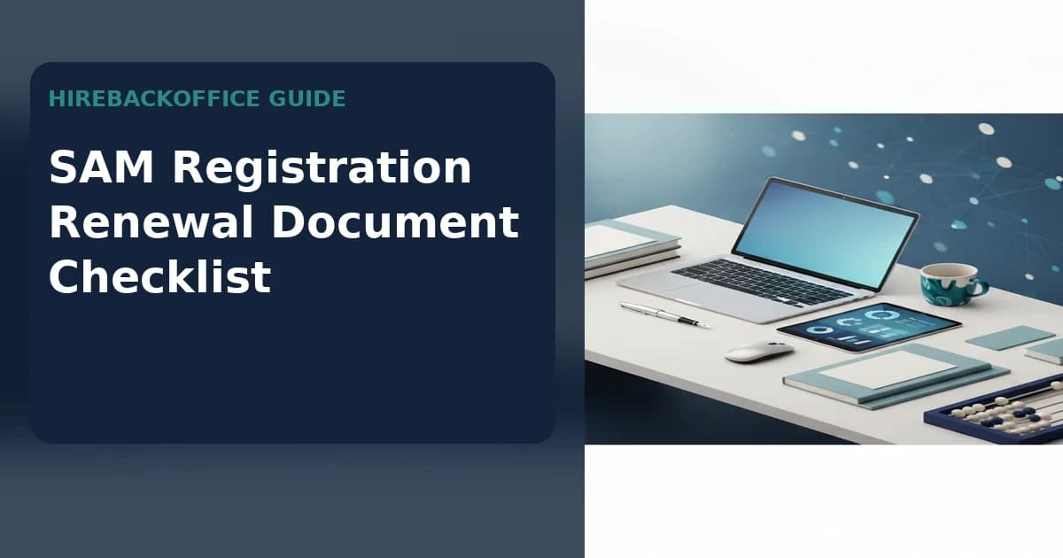 SAM Registration Renewal Document Checklist record review by a back-office coordinator