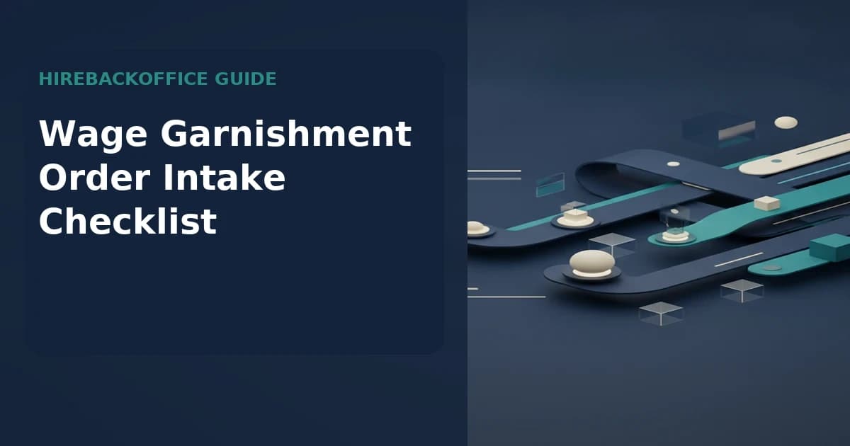Wage Garnishment Order Intake Checklist record review by a back-office coordinator