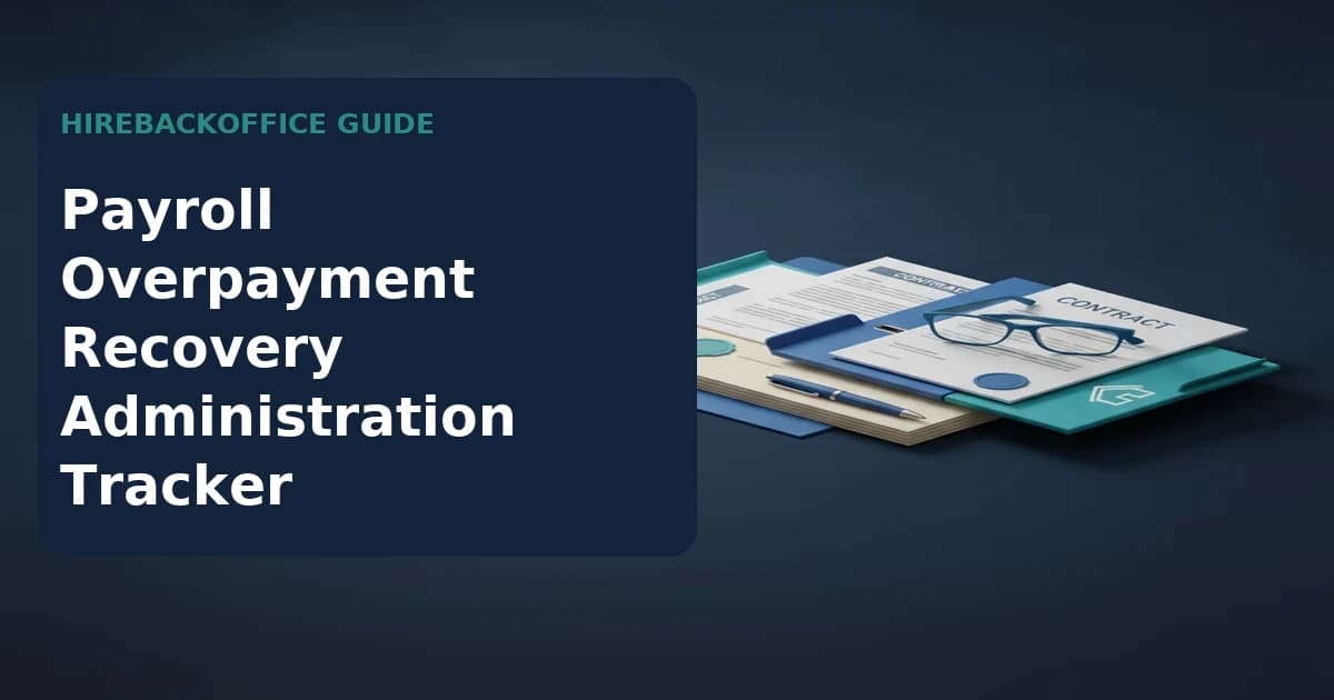 Payroll Overpayment Recovery Administration Tracker showing source evidence, owner decisions, exceptions, and closure status