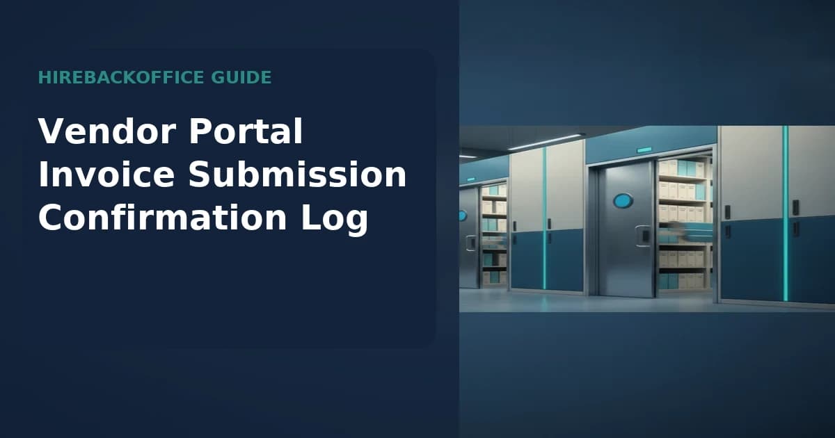 Vendor Portal Invoice Submission Confirmation Log showing source evidence, owner decisions, exceptions, and closure status