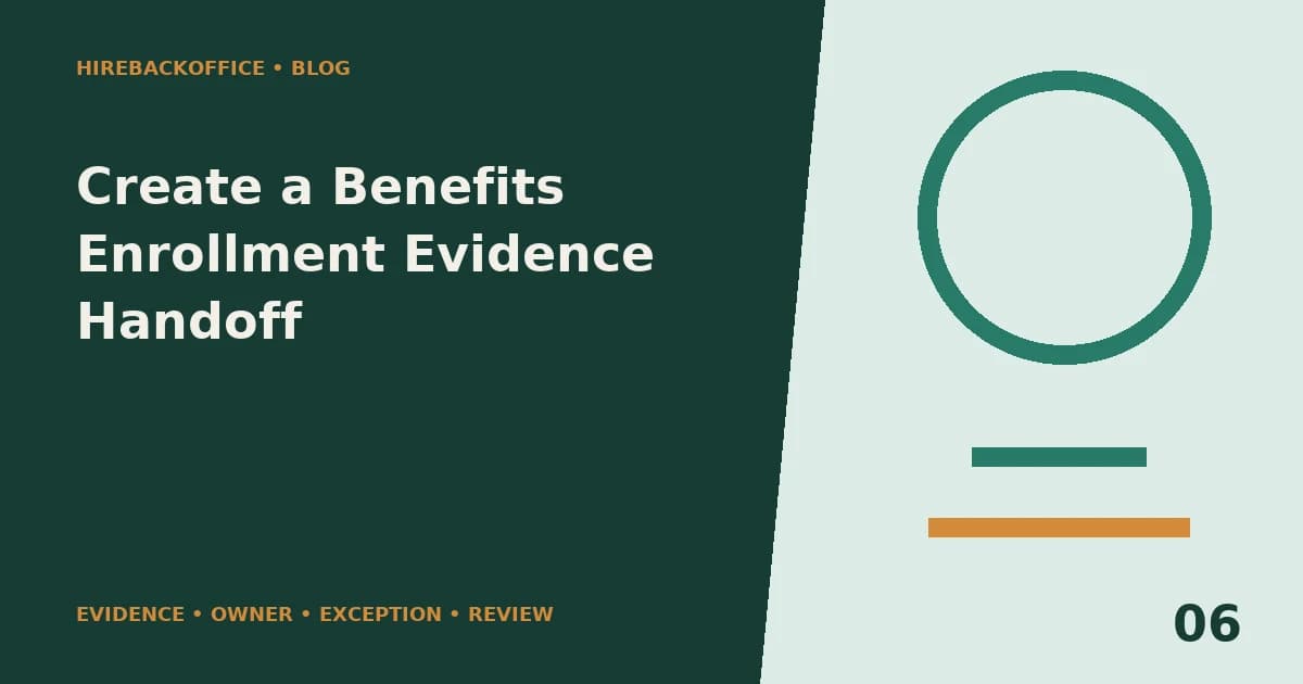 Create a Benefits Enrollment Evidence Handoff