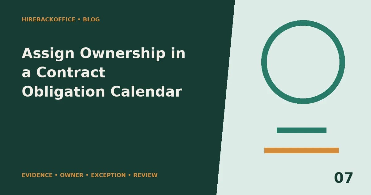 Assign Ownership in a Contract Obligation Calendar