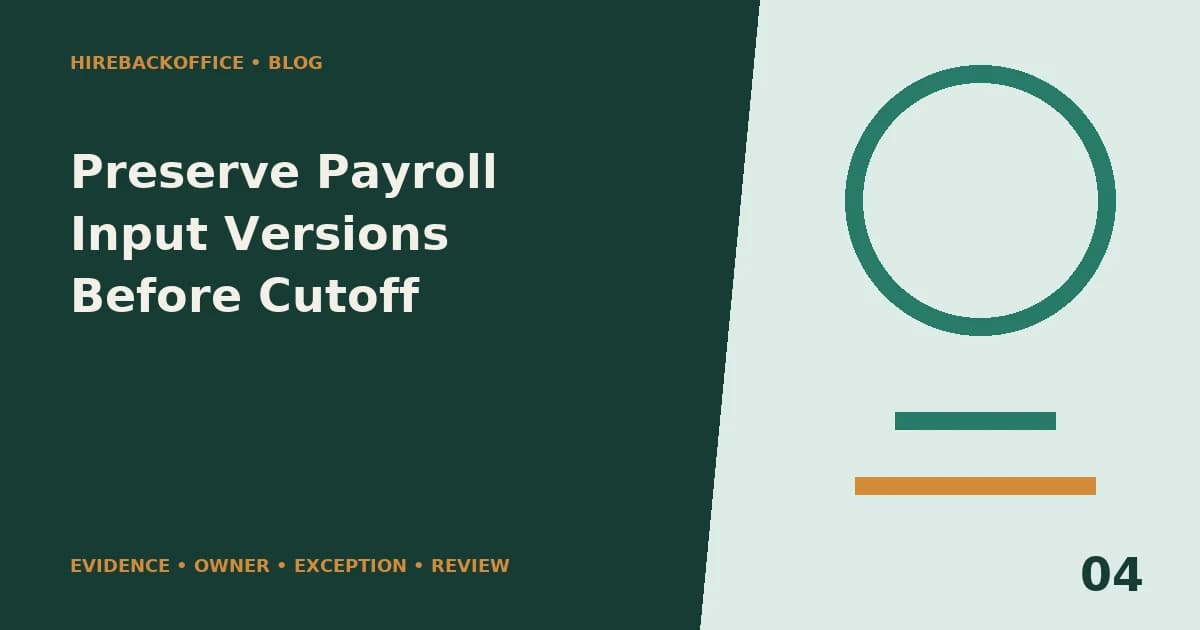 Preserve Payroll Input Versions Before Cutoff