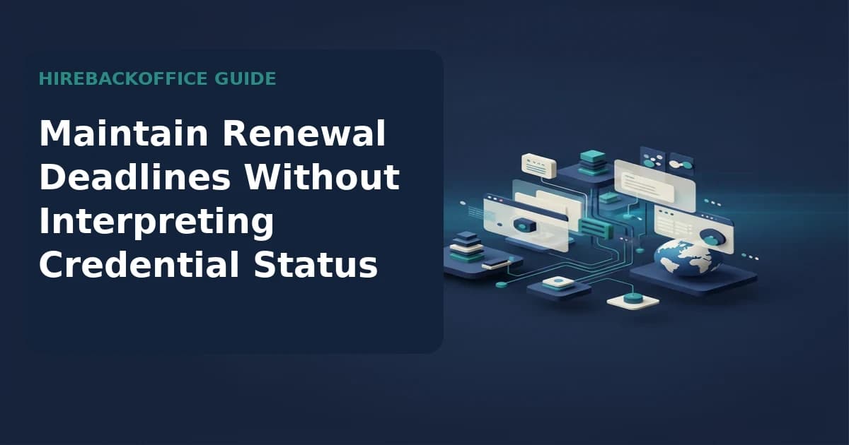 Maintain Renewal Deadlines Without Interpreting Credential Status