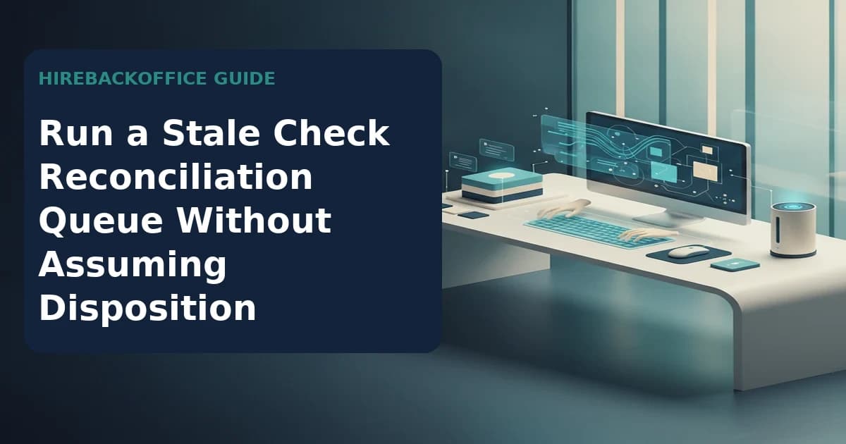 Run a Stale Check Reconciliation Queue Without Assuming Disposition