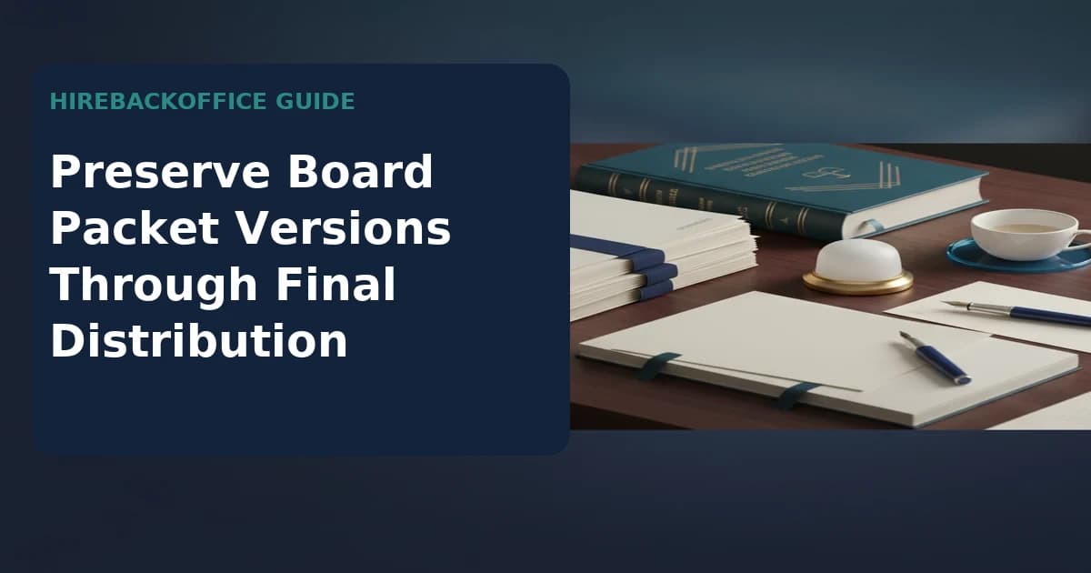 Preserve Board Packet Versions Through Final Distribution