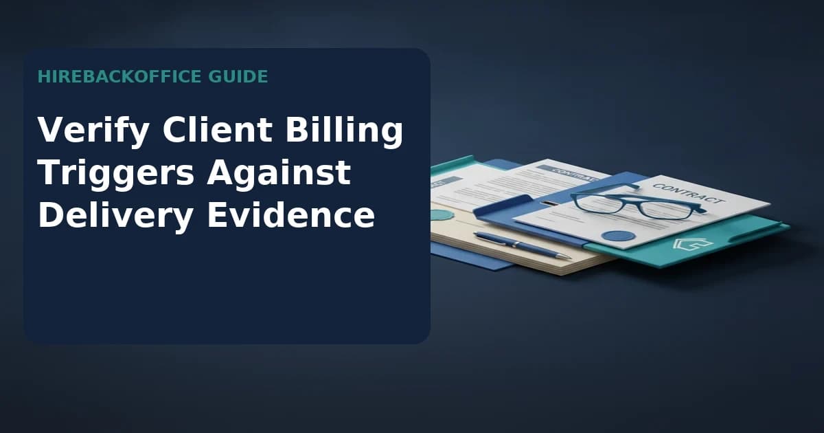Verify Client Billing Triggers Against Delivery Evidence