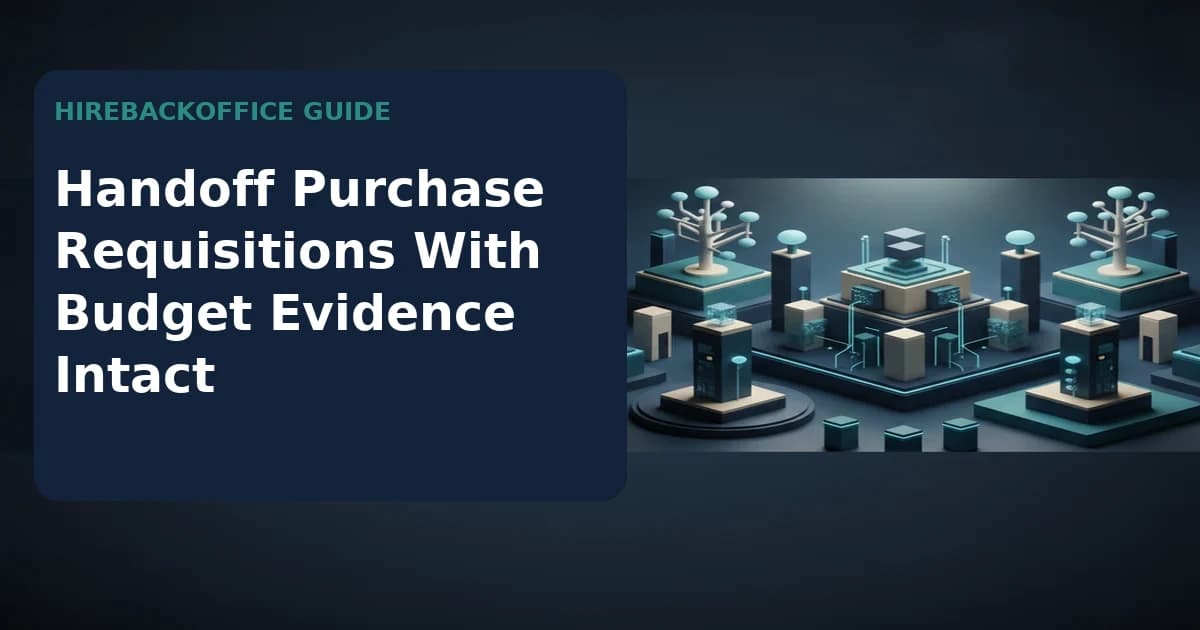 Handoff Purchase Requisitions With Budget Evidence Intact